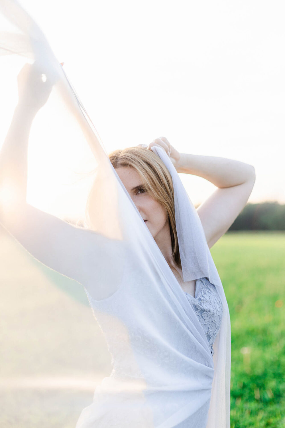 Braut Portrait bei Sonnenuntergang Zurich Schweiz